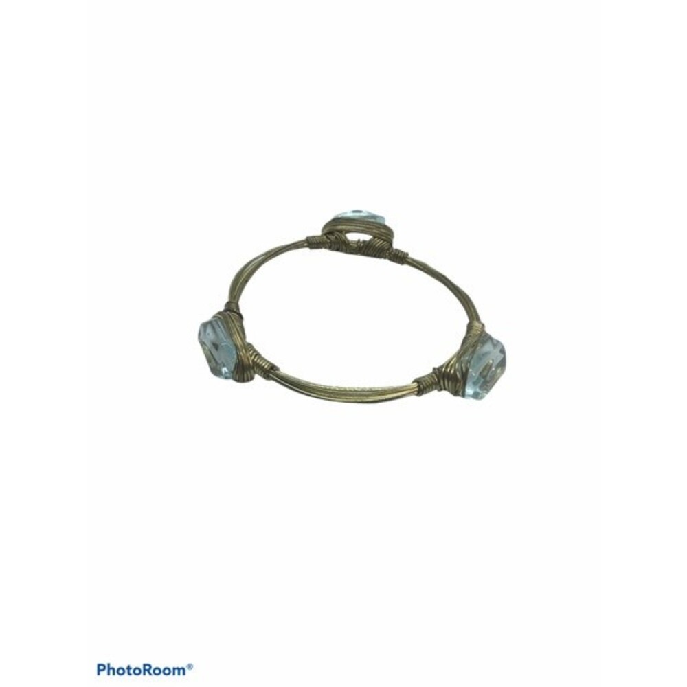Gold Wire Bracelet With Glass Crystal